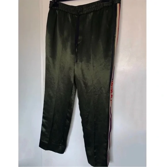 GUCCI MENS ACETATE SILK JOGGING STRIPE GREEN PANTS SIZE 52 EU - Picture 6 of 10